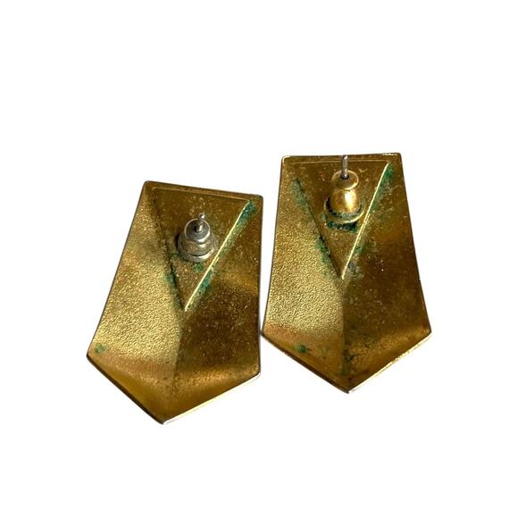 80S GOLD/CREAM EARRINGS - Picture 3 of 3